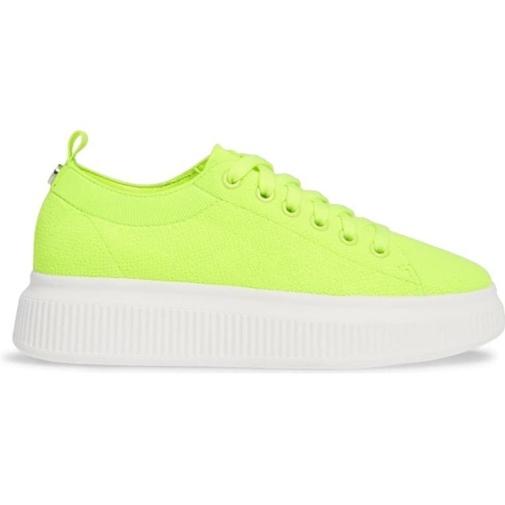 Neon Green Platform Sneakers Fabric Size 9